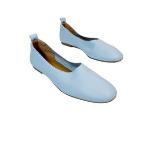 EVERLANE The Italian Leather Round Toe Day Glove Ballet Flats in Sky Blue